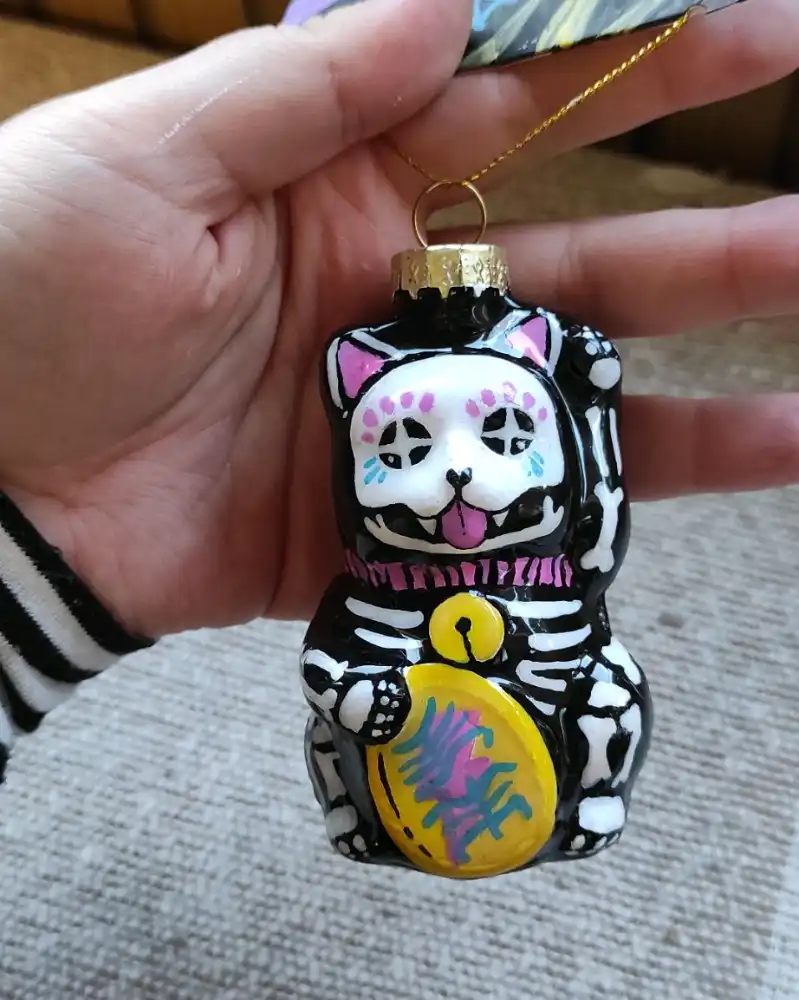 Adorno Gato navidad, detalle 2