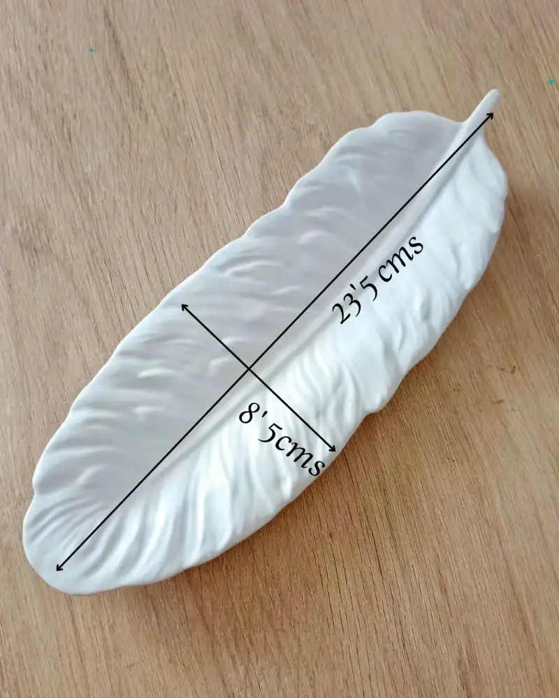 Plato decorativo PLUMA, detalle 2